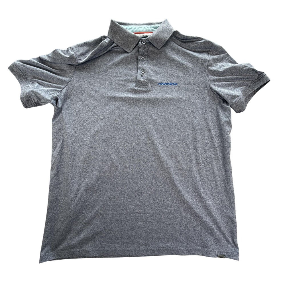 Hawke & Co Polo Shirt Mens Large Gray Performance Sportswear Short Sleeve Golf
